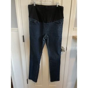 Ripe Jeans Womens Large Blue Maternity Pants Straight Leg Stretch 34x30 Actual